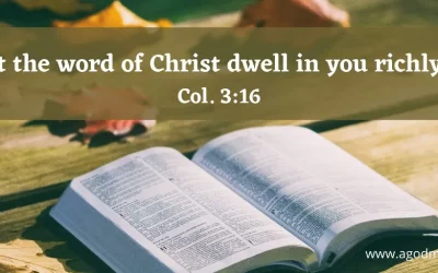Renewal of Youth – Life from the Inside Out – Life Lesson No. 24: Let the Word Dwell in You Richly